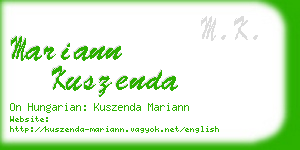 mariann kuszenda business card